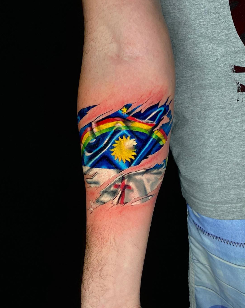 Tatuagem colorida Bandeira Pernambuco